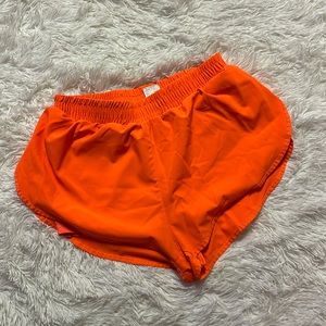 SHEIN Neon Orange Running Shorts